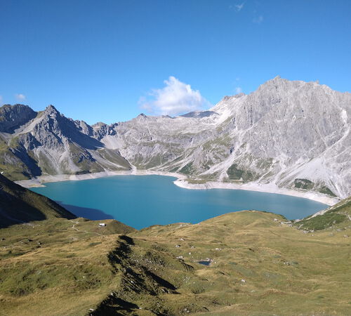 Erster Blick auf den Lünersee